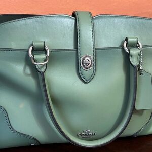Coach Mercer 30 green  Leather Satchel handbag